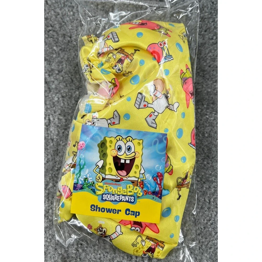 SpongeBob‎ SquarePants Kids Bath Set Bundle Spa Headband Sponge Shower Cap NWT